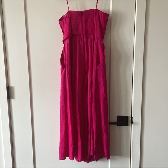 Anthropologie Maeve Womens Size 4 Pink Brin Strapless Cropped Tie Front Jumpsuit - Picture 5 of 10